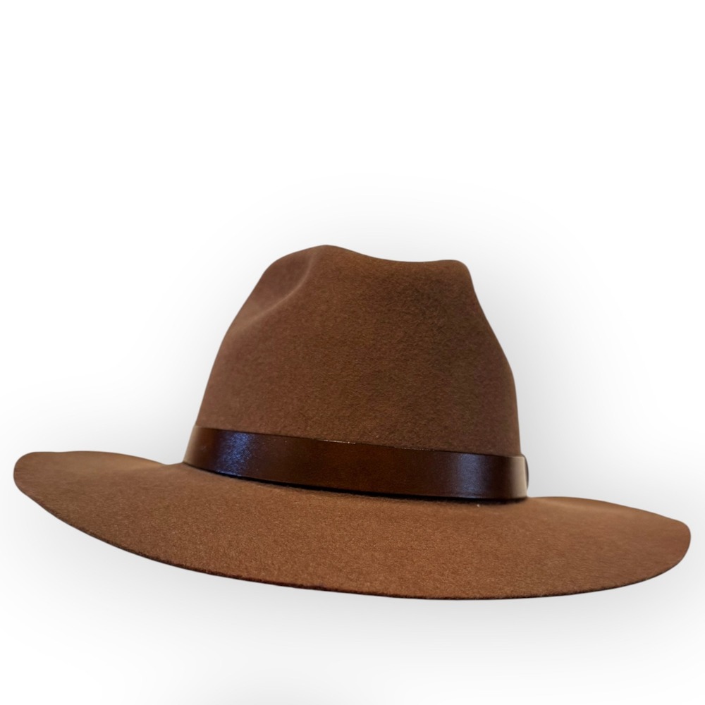 Vtg Broner Outback Hat M Brown Wool Felt Made in USA Gorpcore Cowgirl Western